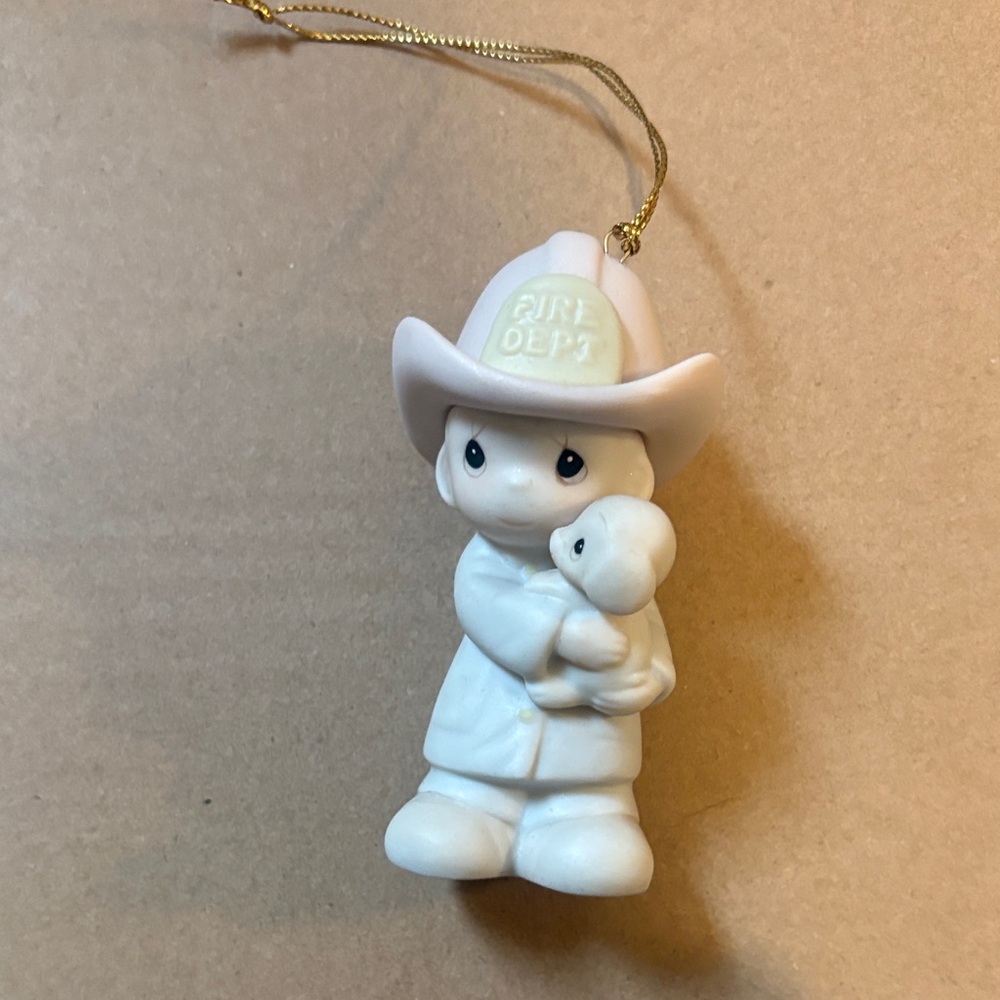 Precious Moments White Girl Scout Firefighter Ornament